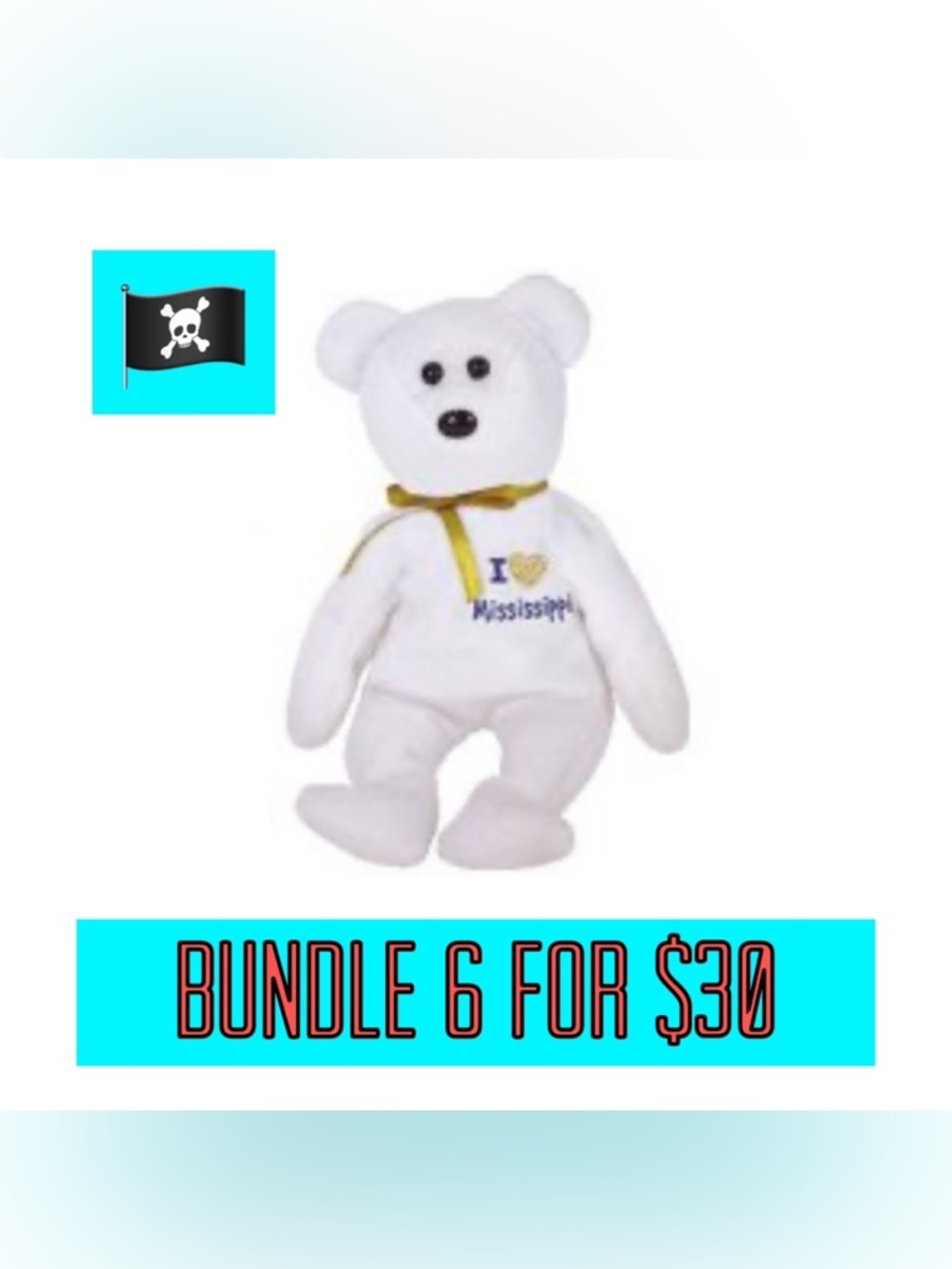 🏴‍☠️6 for $30🏴‍☠️ 2005 Mississippi the Bear Beanie (Hurricane Katrina Relief)